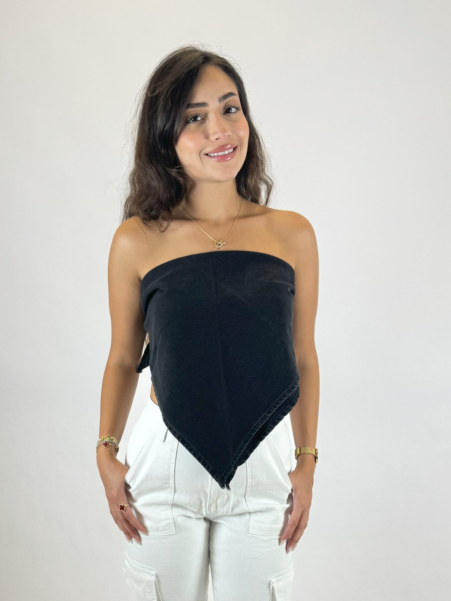 Tie-up Denim Crop