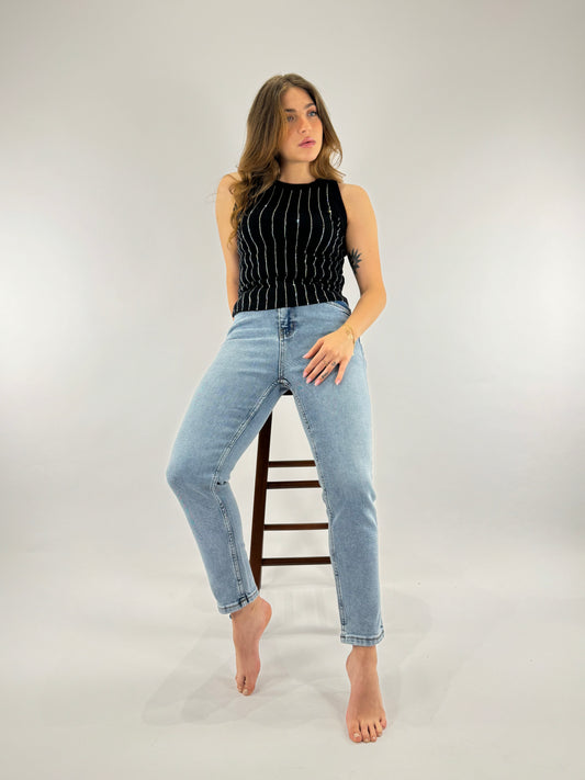 Shine Rhinestone Crop