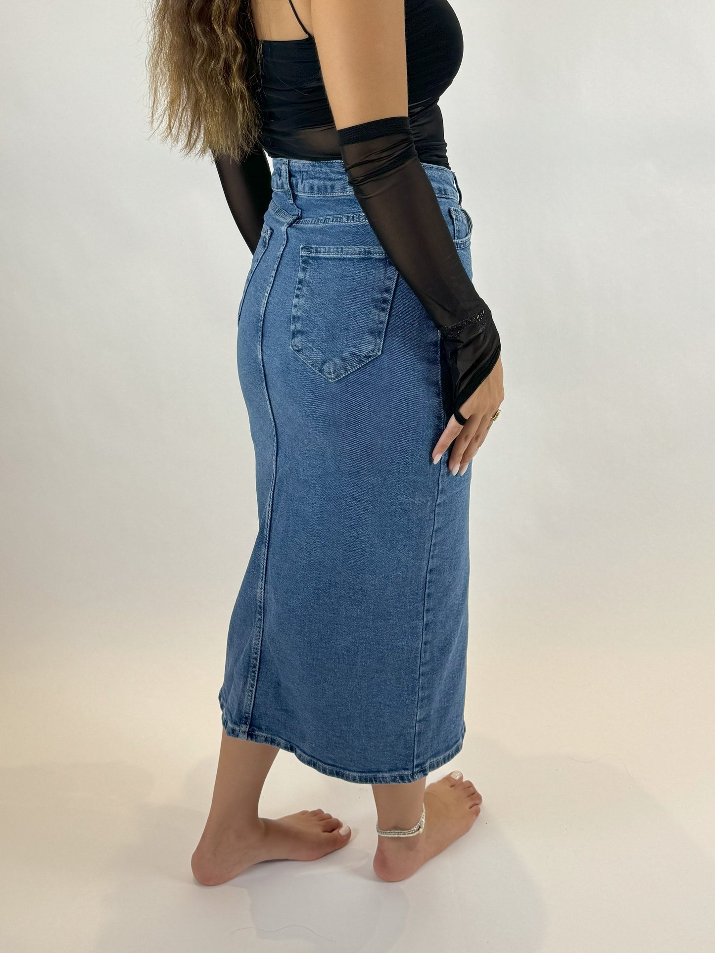 Long Denim Skirt