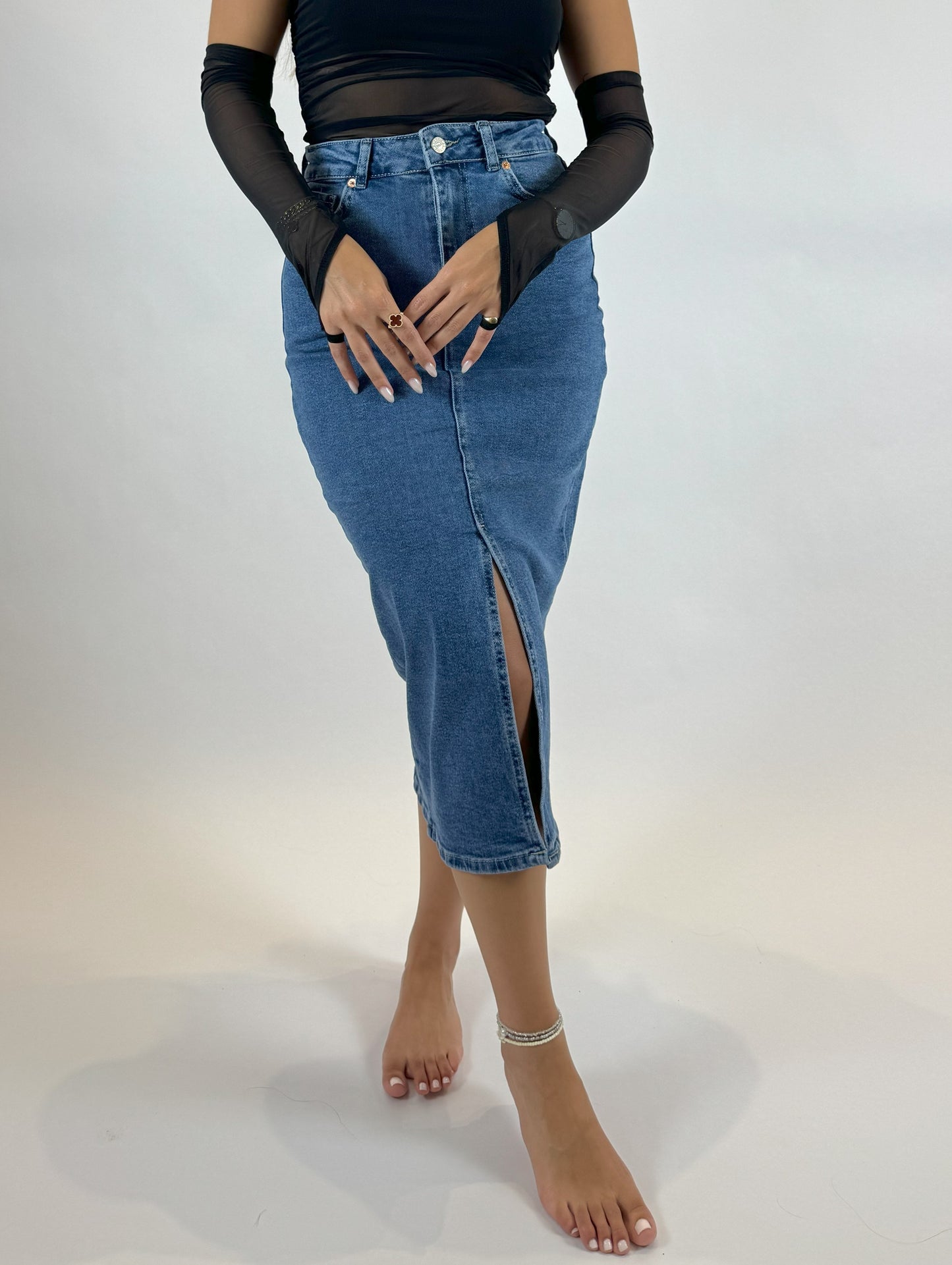 Long Denim Skirt