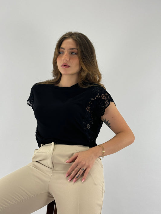 Noir Crochet Top