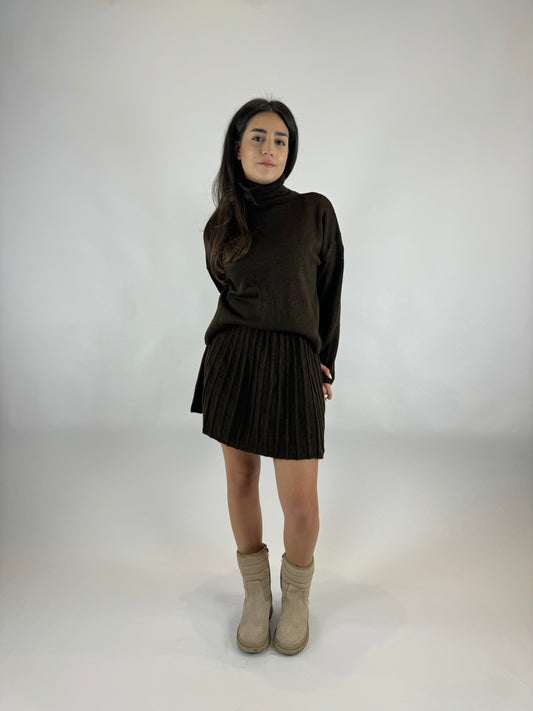 Soft Knit Turtleneck and Skirt Set