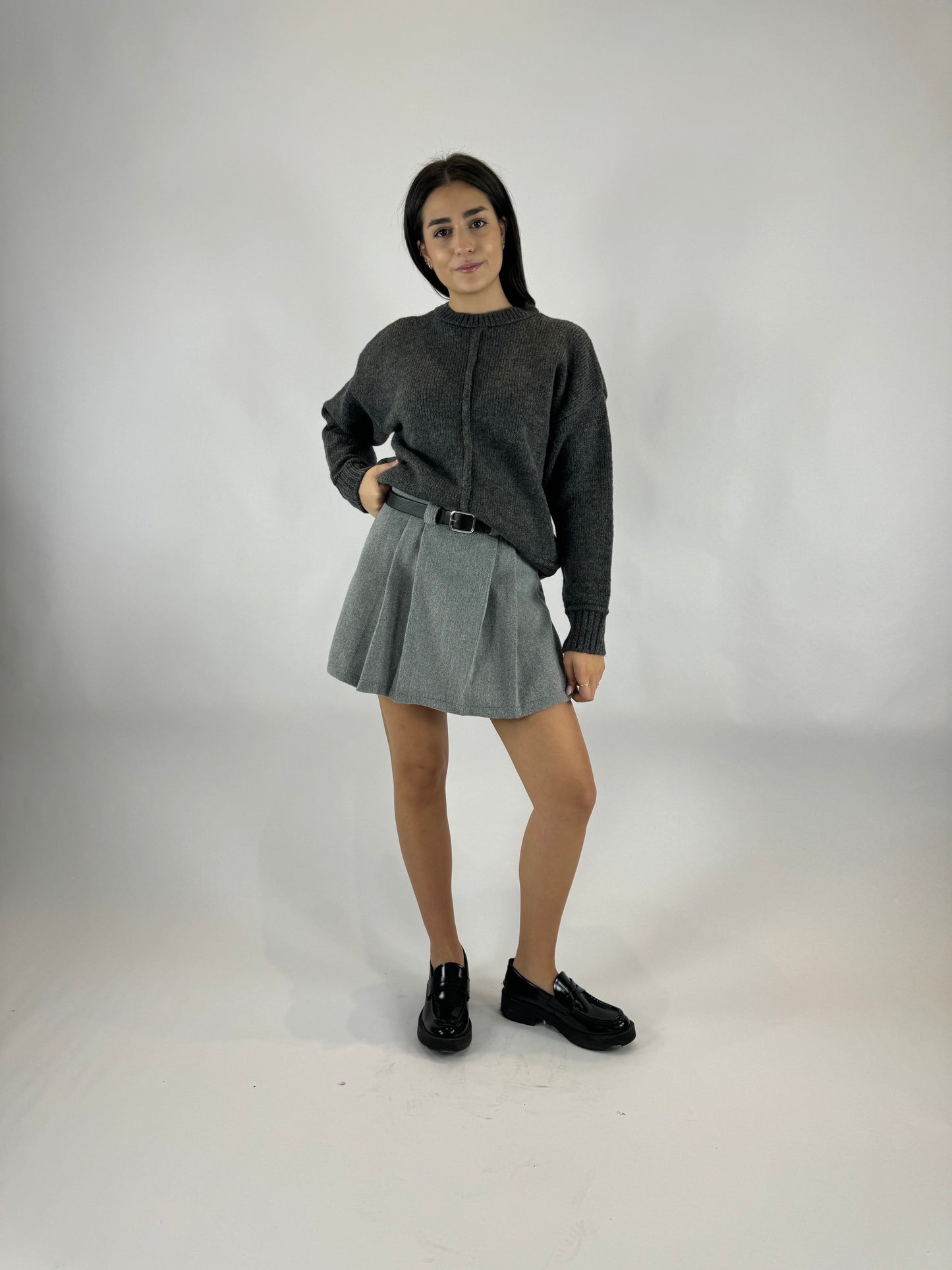 Pleated Skort with Belt