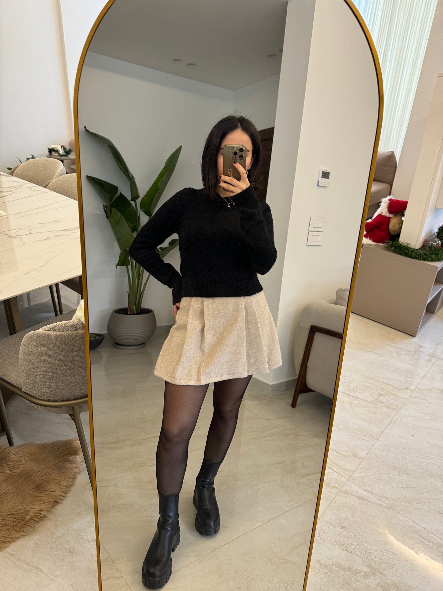 Pleated Skort with Belt
